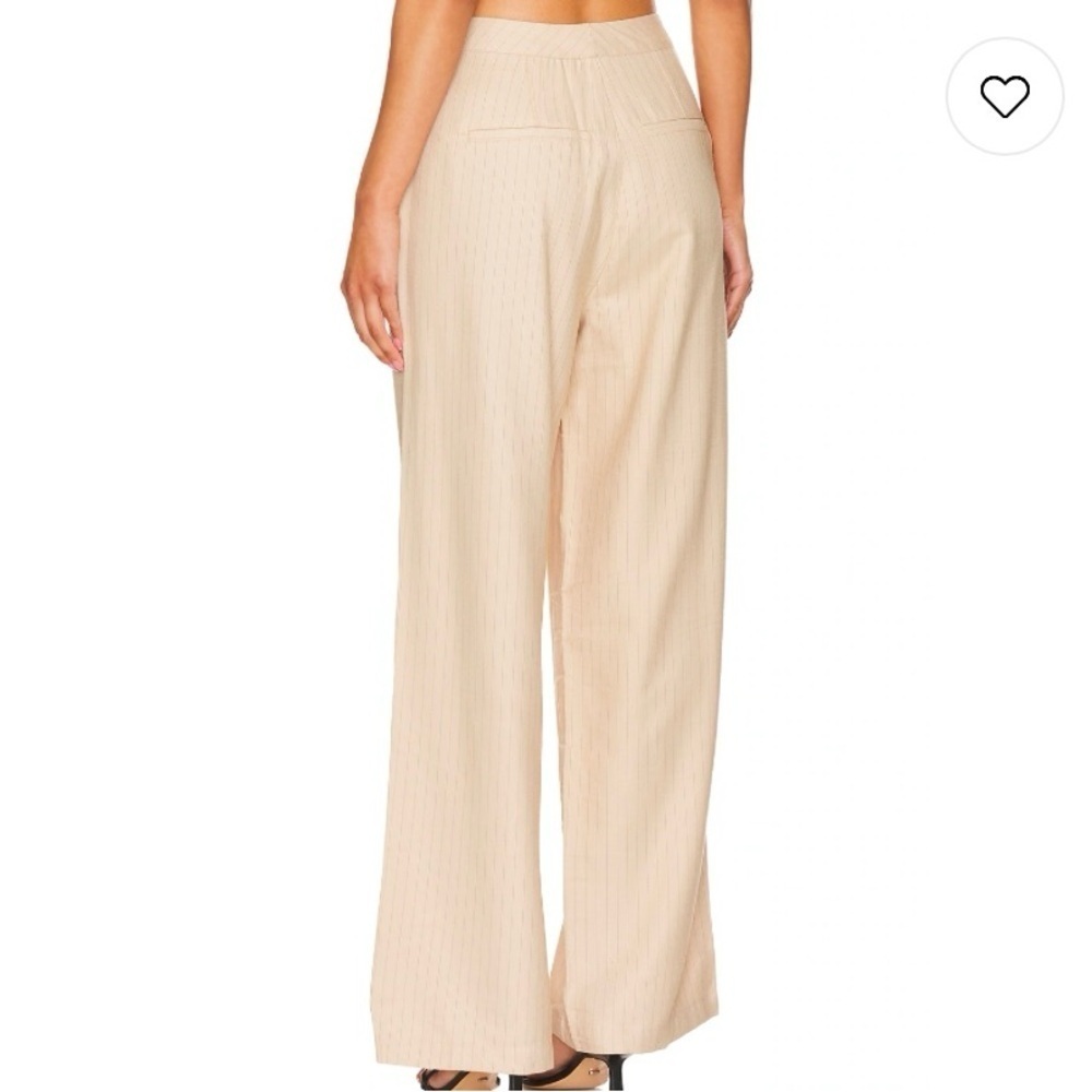 We Wore What Tailored Pant Pinstripe Trousers in Safari Multi Taupe Size 4 - Picture 4 of 9